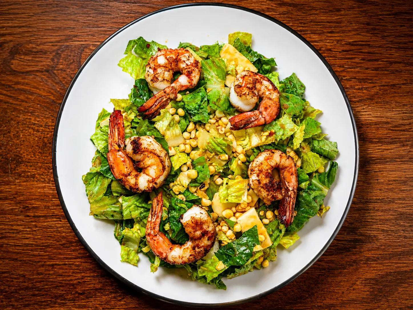 Blackened shrimp street corn salad